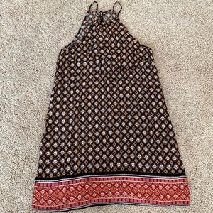 Black Orange Red White Shift Dress